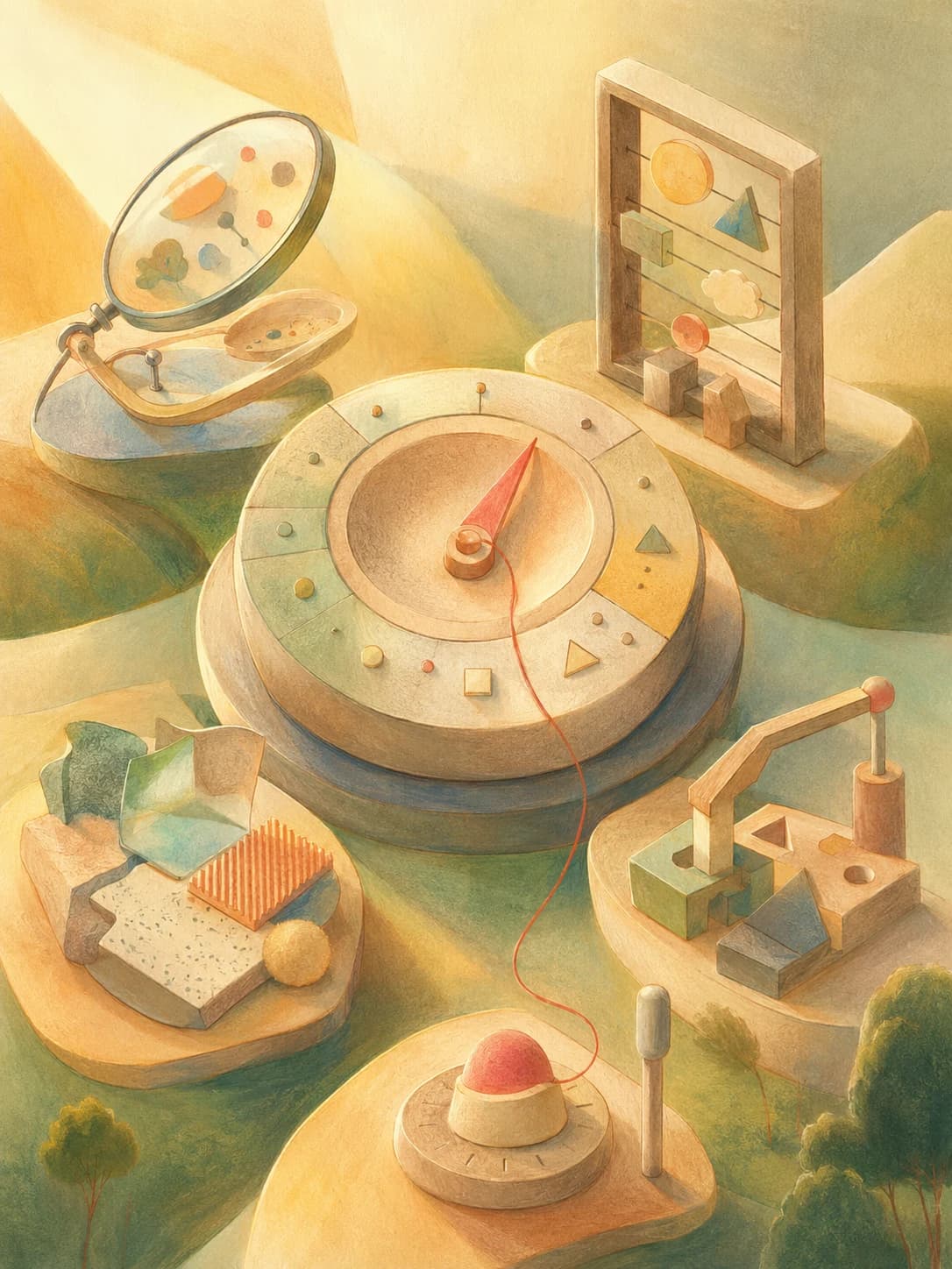 A product decision compass connecting discovery, definition, design, building, and launch tools